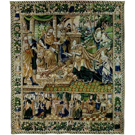 Tapestry Work The Queen Of Sheba Before King Solomon