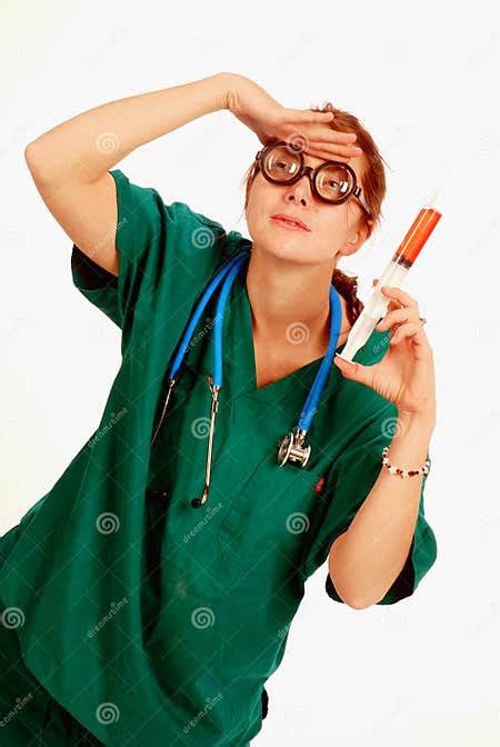 Crazy Nurse Stock Image Image Of Searching Humor Needle 5801147