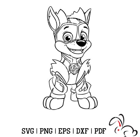 Chase Mighty Pups Paw Patrol Svg Paw Patrol Clipart Cartoo Inspire
