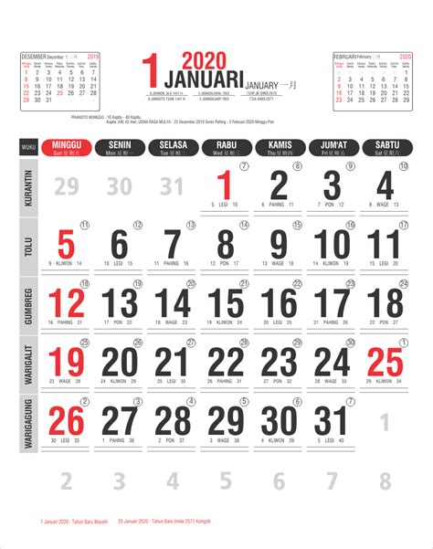 Template Kalender Meja 2020 Psd Pulp