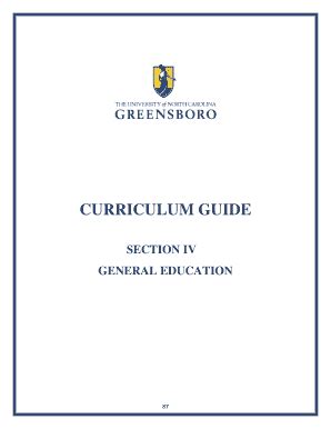 Fillable Online Curriculumguide Uncg Uncg Curriculum Guide