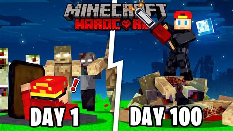 I Spent 100 Days In A Zombie Apocalypse In Hardcore Minecraft Here S