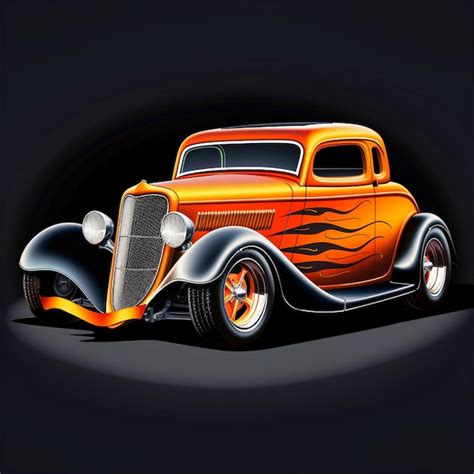 Coup De Ventanas De Hot Rod Dibujos Animados Inteligencia Artificial Generativa Foto