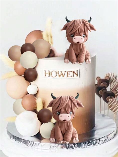 Laventy Highland Cow Cake Decorations Cake Topper Highland Cow Party