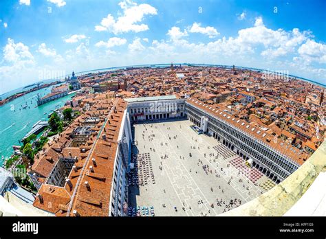 Aerial view of St Mark's Square (Piazza San Marco) in Venice, Italy ...