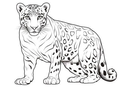 Jaguar Drawing Perfect For Coloring Coloring Page