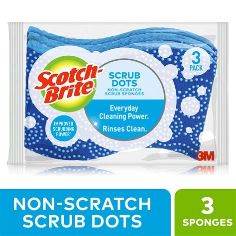 Scotch Brite Non Scratch Scrub Dots Scrub Sponge 3 Count Walmart