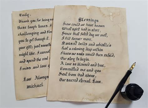 Old Fashioned Love Letter Handwritten Gothic Calligraphy Etsy