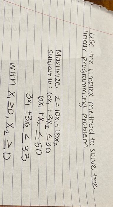 Solved Use The Simplex Method To Solve The Linear Chegg