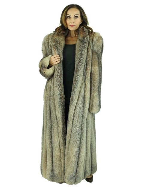 Natural Crystal Fox Fur Coat Womens Fur Coat Medium Estate Furs