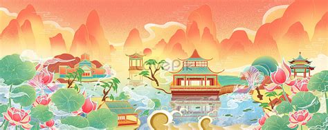 Suzhou Gardens Illustration Imagepicture Free Download 401295672