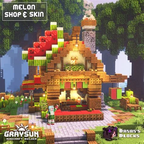 Minecraft Melon Shop Minecraft Designs Minecraft Minecraft Shops