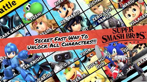 Super Smash Bros Ultimate Fastest Way To Unlock All Characters Youtube