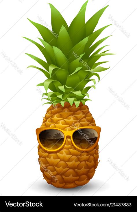 Fresh Ripe Pineapple In Sunglasses Royalty Free Vector Image