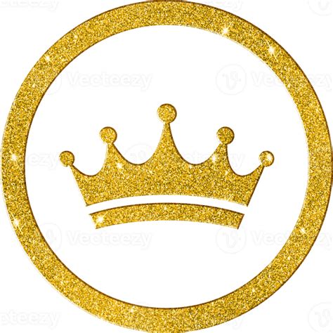 Gold Glitter Crown Icon for Royalty and Excellence 41502017 PNG