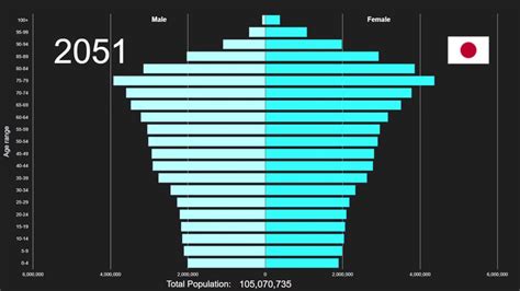 Japan Population Pyramid 1950 2100 Youtube