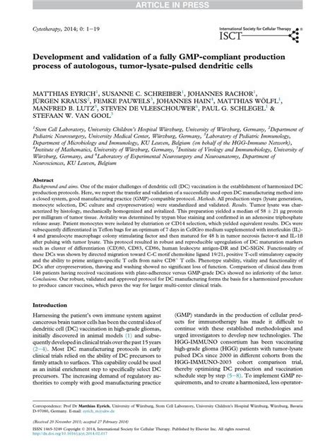 PDF Development And Validation Of A Fully GMP Compliant Production