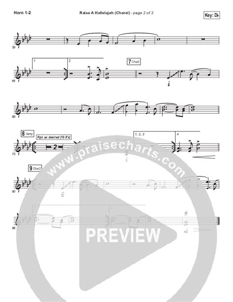 Raise A Hallelujah Choral Anthem Satb French Horn Sheet Music Pdf Bethel Music Arr Luke