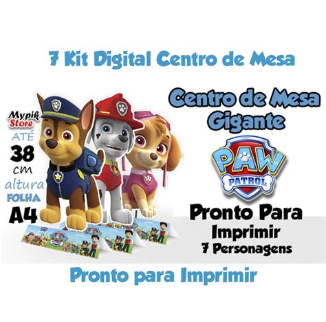 Kit Centro De Mesa Patrulha Canina Elo Produtos Especiais