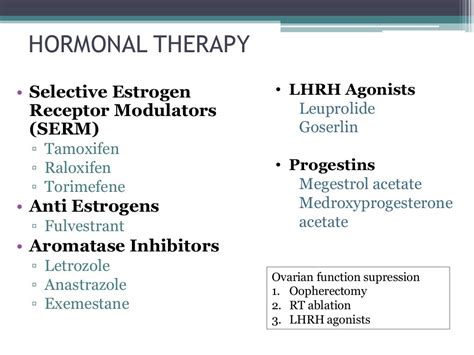 Hormonal therapy in breast cancer