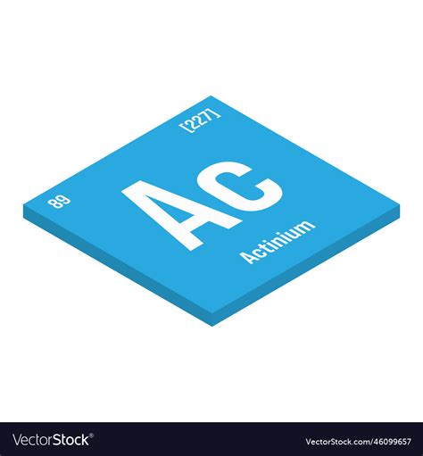 Actinium Ac Periodic Table Element Royalty Free Vector Image