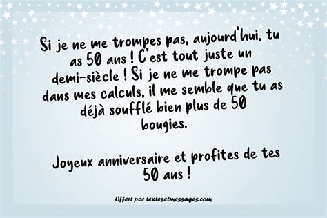 Textes et messages d anniversaire 50 ans drôles et humoristiques