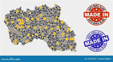 Mappa Mosaica Dell Isola Di Santa Maria Sugli Elementi Industriali E