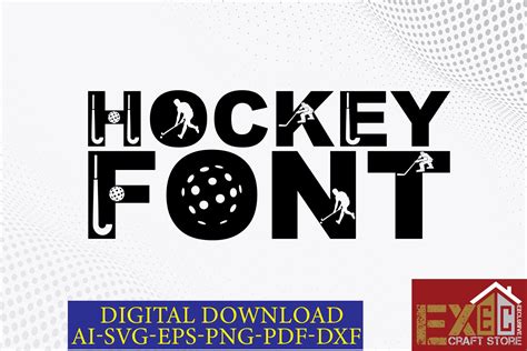 Hockey Font T Shirt Design Graphic By Exclusive Craft Store · Creative