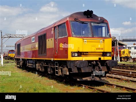 Class 60 Locomotive In Ews Livery Outside Eastleigh Depot In 2008 Stock