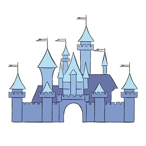 How to Draw the Disney Castle - Easy Drawing Tutorial For Kids