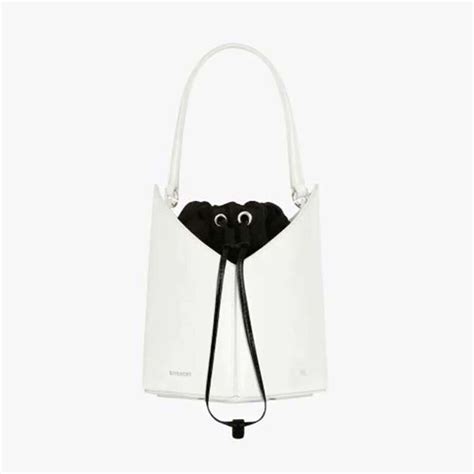 Givenchy Women Mini Cut Out Bucket Bag In Box Leather Black