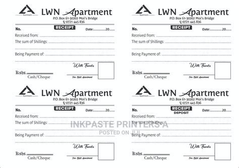 Customized Receipt Books Printing Services In Nairobi Central