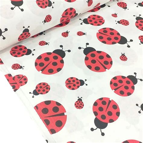 Ladybug Fabric Ladybird Fabric Insect Fabric Nursery Fabric Baby Fabric
