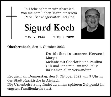 Traueranzeigen von Sigurd Koch Allgäuer Zeitung