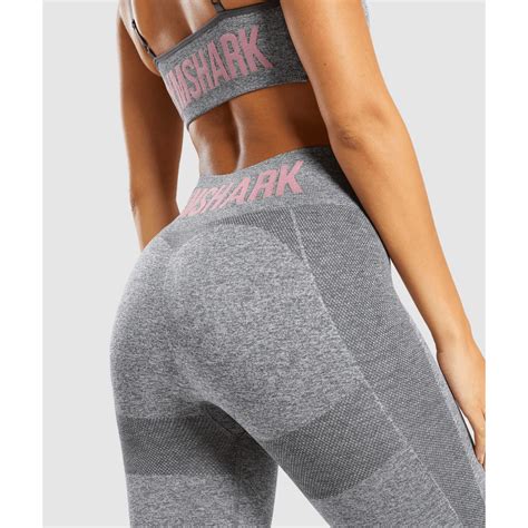 Gym Shark Flex High Waisted Leggings Charcoal Marl Pink