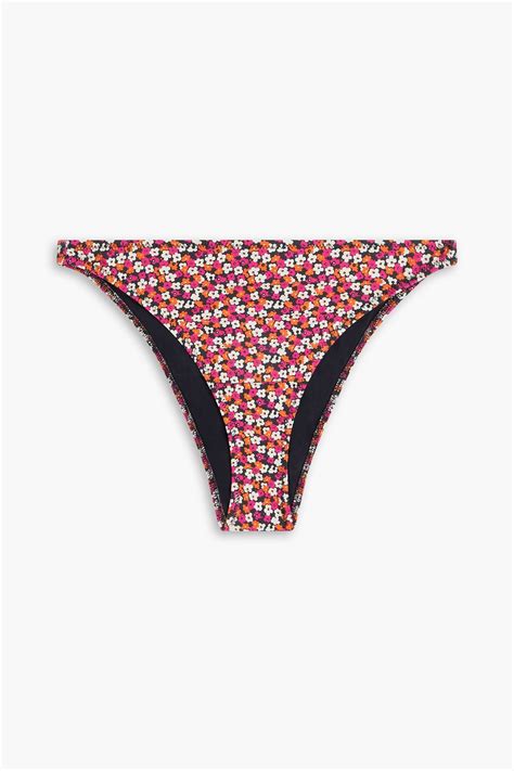 SOLID STRIPED The Elsa halbhohes Bikini Höschen mit floralem Print