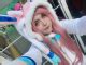 Sylveon Derivative Sexy Fluffy Hooded Bodysuit Halloween Deep V Kawaii One Piece Lingerie