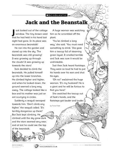 Jack And The Beanstalk Free Primary Ks1 Teaching Resource Scholastic