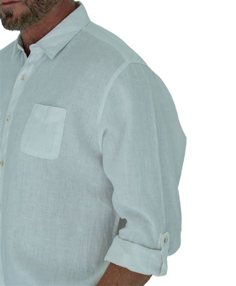 Short Fin Long Sleeve 100 Linen Shirt For Men Slim Fit Etsy