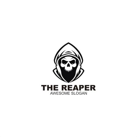 Premium Vector Reaper Head Mascot Logo Vector Illustration