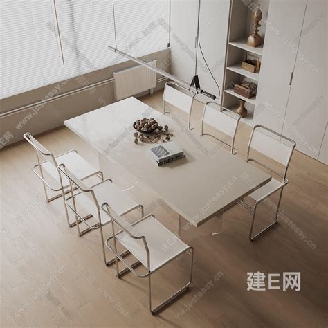 【现代奶油餐桌椅组合3d模型】建e网现代奶油餐桌椅组合3d模型下载 Id114971862 打造3d现代奶油餐桌椅组合模型免费下载平台