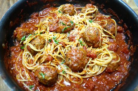 Spicy Spaghetti and Meatballs - Cooked by Julie