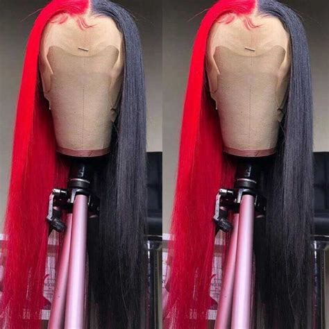 Split Color Lace Front Wig 100 Human Hair Wig 100 Human Hair Wigs