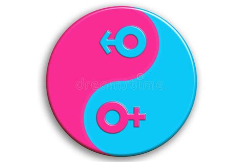 Gender Equality Concept Illustration Flat Banner Pink And Blue Male