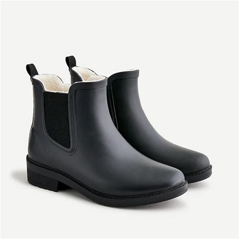 Jcrew Shearling Lined Chelsea Rain Boots For Women