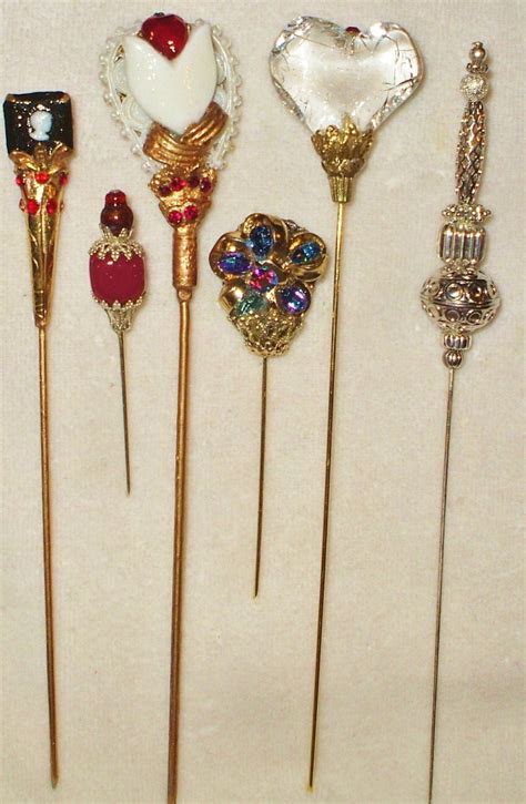 6 Antique Style Victorian Hat Pins With Vintage And Antique Etsy