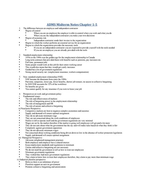 Adms Midterm Notes Chapter 1 5 Midterm Notes For Assignment ADMS