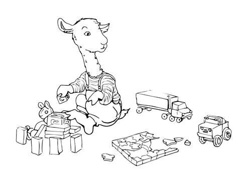 Llama Llama with Christmas Gifts Coloring Page - Free Printable Coloring Pages for Kids