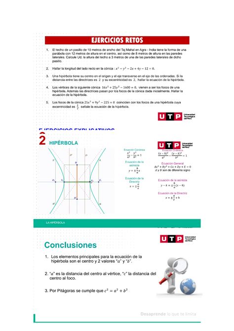 Hiperbola Apuntes de las conicas Introd A La Matemática Para