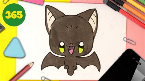 Comment Dessiner Chauve Souris Kawaii Tape Par Tape Dessins Kawaii